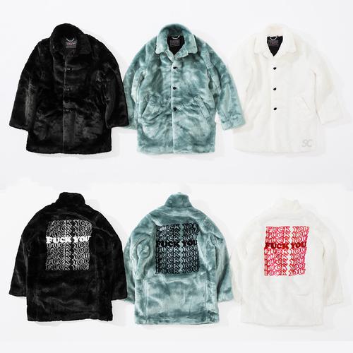 Hysteric Glamour Fuck You Faux Fur Coat Fall Winter Supreme