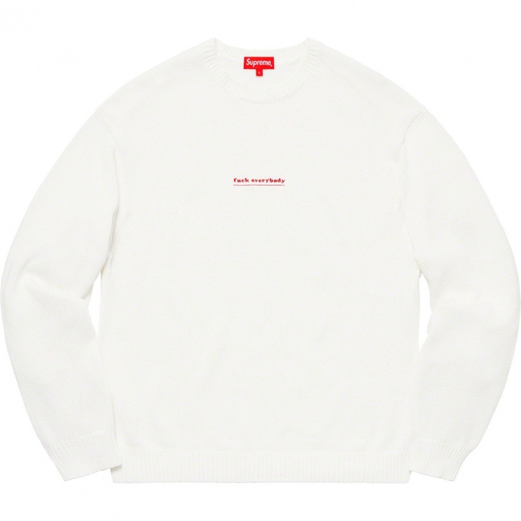 Fuck Everybody Sweater Spring Summer 2019 Supreme