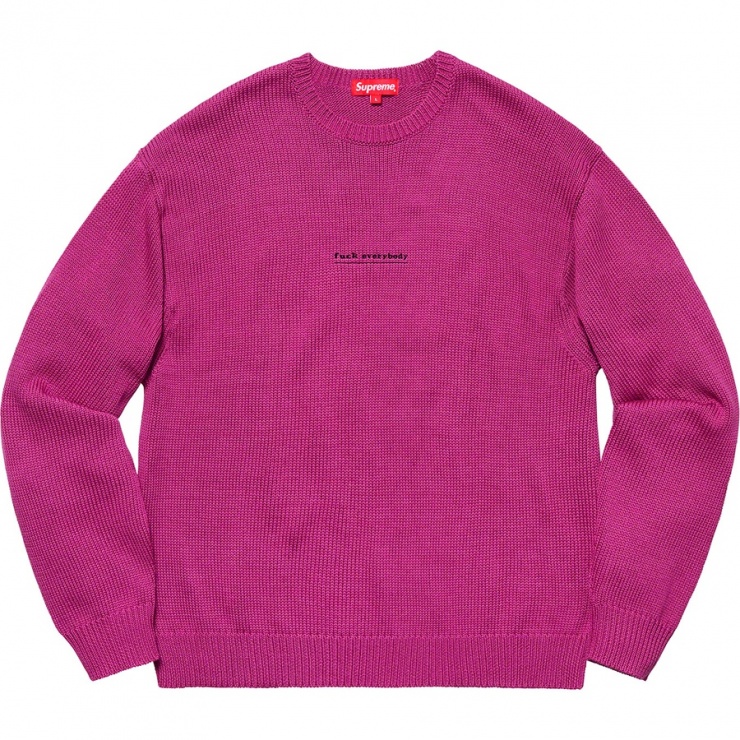 Fuck Everybody Sweater Spring Summer 2019 Supreme