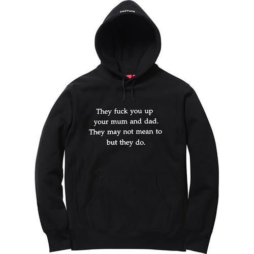 They Fuck You Up Hooded Sweatshirt Fall Winter 2016 Supreme