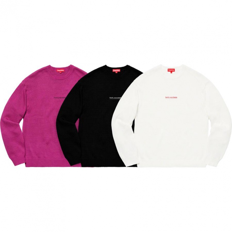 Fuck Everybody Sweater Spring Summer Supreme