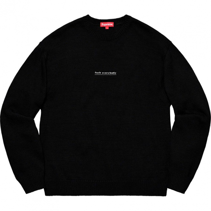 Fuck Everybody Sweater Spring Summer 2019 Supreme