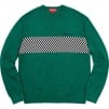 Thumbnail for Checkered Panel Crewneck Sweater