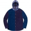 Thumbnail for Hooded Color Blocked Corduroy Shirt