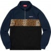 Thumbnail for Leopard Panel Half Zip Sweatshirt