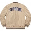 Supreme Pinstripe Varsity Jacket (SS19) - Tan