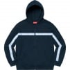 Supreme Text Stripe Zip Up Hooded Sweatshirt (FW19) - Navy