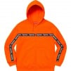 Supreme Text Stripe Zip Up Hooded Sweatshirt (FW19) - Orange