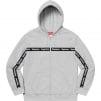 Supreme Text Stripe Zip Up Hooded Sweatshirt (FW19) - Heather Grey