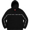 Thumbnail for Text Stripe Zip Up Hooded Sweatshirt