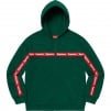 Supreme Text Stripe Zip Up Hooded Sweatshirt (FW19) - Dark Green