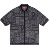 Supreme Patchwork Knit Zip Up Polo (SS20) - Black