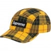 Supreme Washed Chino Twill Camp Cap (FW20) - Yellow Tartan