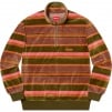 Supreme Stripe Velour Half Zip Pullover (FW20) - Peach