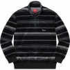 Thumbnail for Stripe Velour Half Zip Pullover