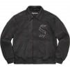 Thumbnail for Pebbled Leather Varsity Jacket