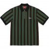 Thumbnail for Open Knit Stripe Zip Polo