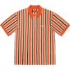 Thumbnail for Open Knit Stripe Zip Polo