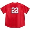 Thumbnail for Rhinestone Stripe Baseball Jersey