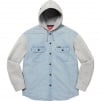 Thumbnail for Fleece Hooded Denim Shirt