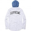 Thumbnail for Denim Hooded Baseball Shirt