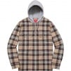 Thumbnail for Hooded Plaid Half Zip Shirt