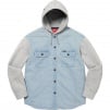 Thumbnail for Fleece Hooded Denim Shirt