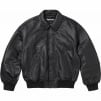 Supreme GORE-TEX Infinium WINDSTOPPER Leather Varsity Jacket (FW23) - Black