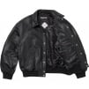 Supreme GORE-TEX Infinium WINDSTOPPER Leather Varsity Jacket (FW23) - Black