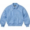 Supreme GORE-TEX Infinium WINDSTOPPER Leather Varsity Jacket (FW23) - Light Blue