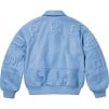 Supreme GORE-TEX Infinium WINDSTOPPER Leather Varsity Jacket (FW23) - Light Blue