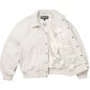 Supreme GORE-TEX Infinium WINDSTOPPER Leather Varsity Jacket (FW23) - White