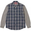 Supreme Houndstooth Plaid Flannel Shirt (FW23) - Navy