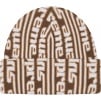 Supreme Vertical Logo Beanie (FW23) - Tan