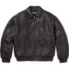 Supreme Woven Leather Varsity Jacket (FW23) - Black