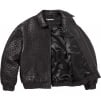 Supreme Woven Leather Varsity Jacket (FW23) - Black