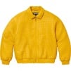 Supreme Woven Leather Varsity Jacket (FW23) - Yellow