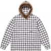 Thumbnail for Fur Trim Flannel Hooded Shirt