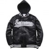 Thumbnail for Hooded Satin Varsity Jacket