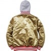 Thumbnail for Hooded Satin Varsity Jacket