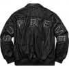 Thumbnail for Studded Arc Logo Leather Jacket