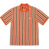 Thumbnail for Open Knit Stripe Zip Polo