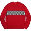 Thumbnail for Checkered Panel Crewneck Sweater