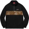 Thumbnail for Leopard Panel Half Zip Sweatshirt