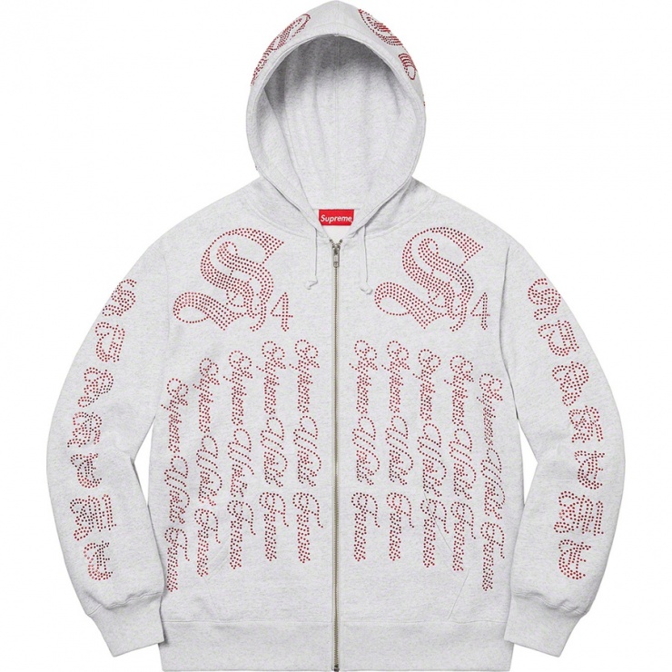 Supreme zip. Supreme Rhinestone zip up Hooded Sweatshirt. USA zip up Hooded Sweater Preview.