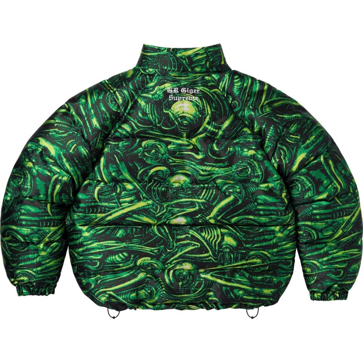 H R Giger Jacquard Down Puffer Jacket Fall Winter 2023 Supreme