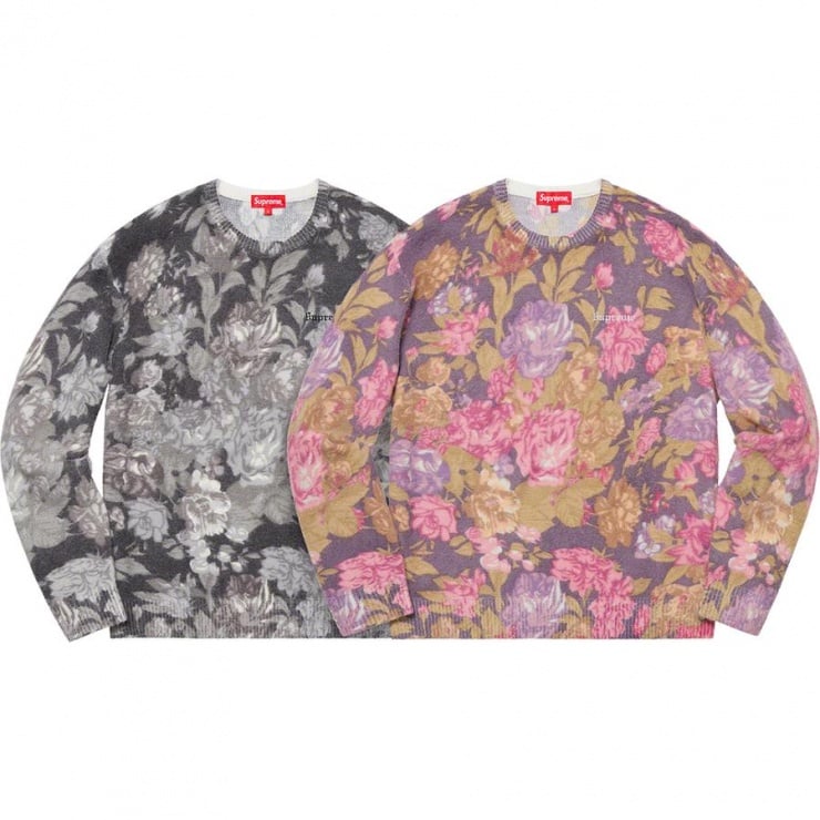 Supreme Printed Floral Angora Sweater S