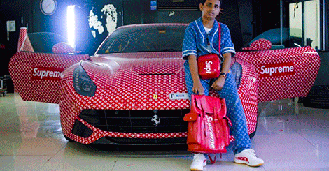 News Ferrari in a Custom Supreme x LV Print