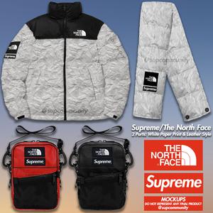 Supreme/The North Face Tee Leaks Paper Style Scarf Nuptse Leather