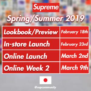 Supreme Spring Summer 2019 Dates Japan Season Start First Drop